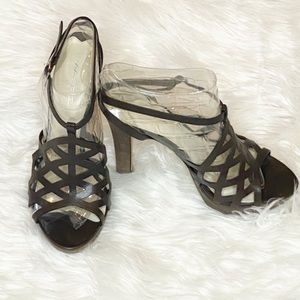 Via Spiga Brown Platform Strappy Heel Size 8 1/2